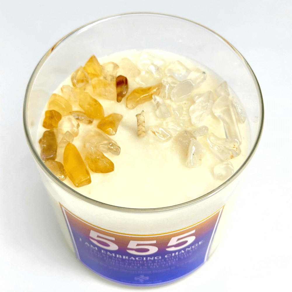 555 Angel Number Affirmation Candle