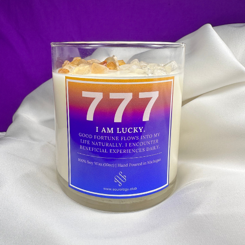 777 Angel Number Affirmation Candle