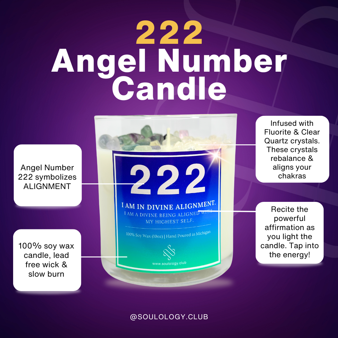222 Angel Number Affirmation Candle