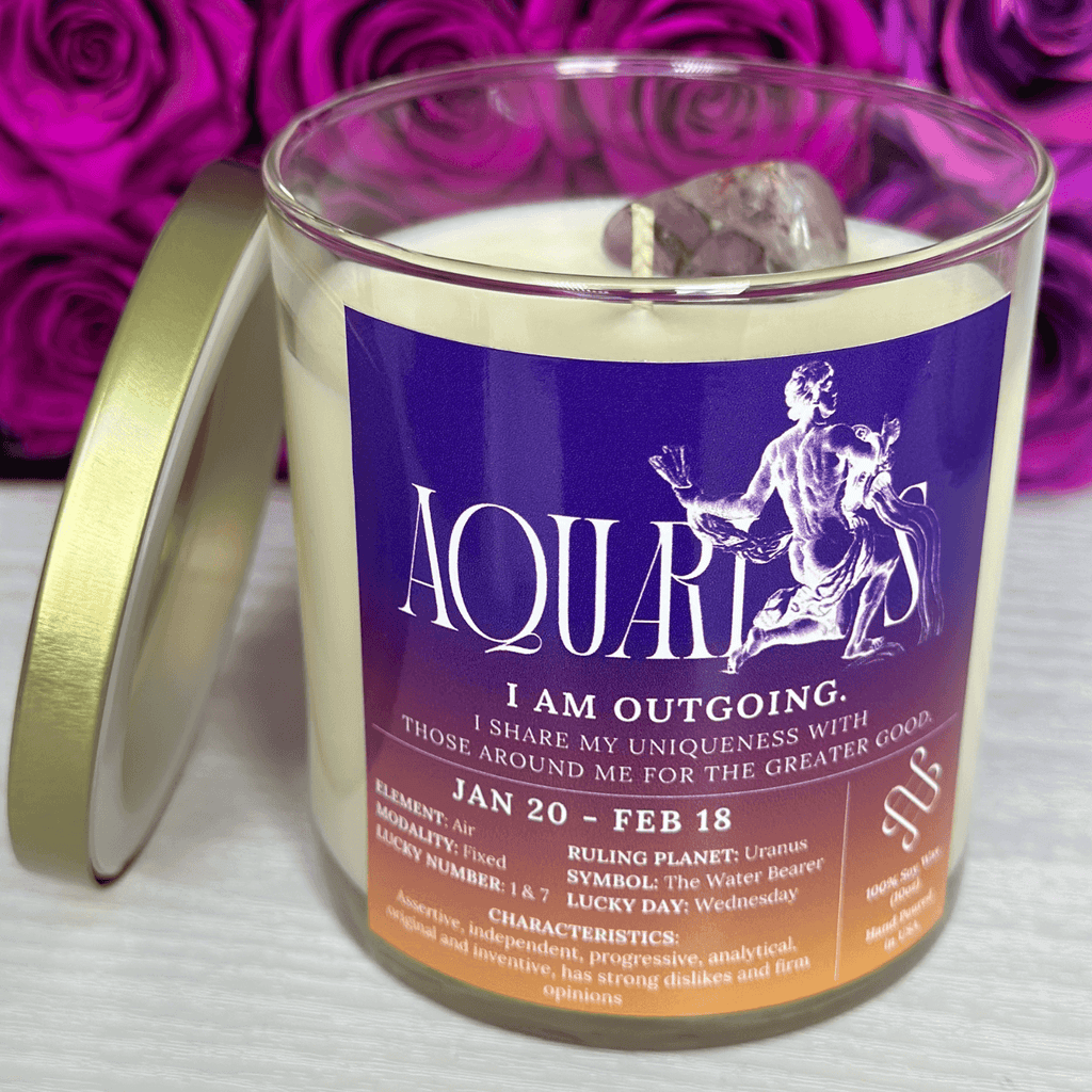 Aquarius Zodiac Sign Candle