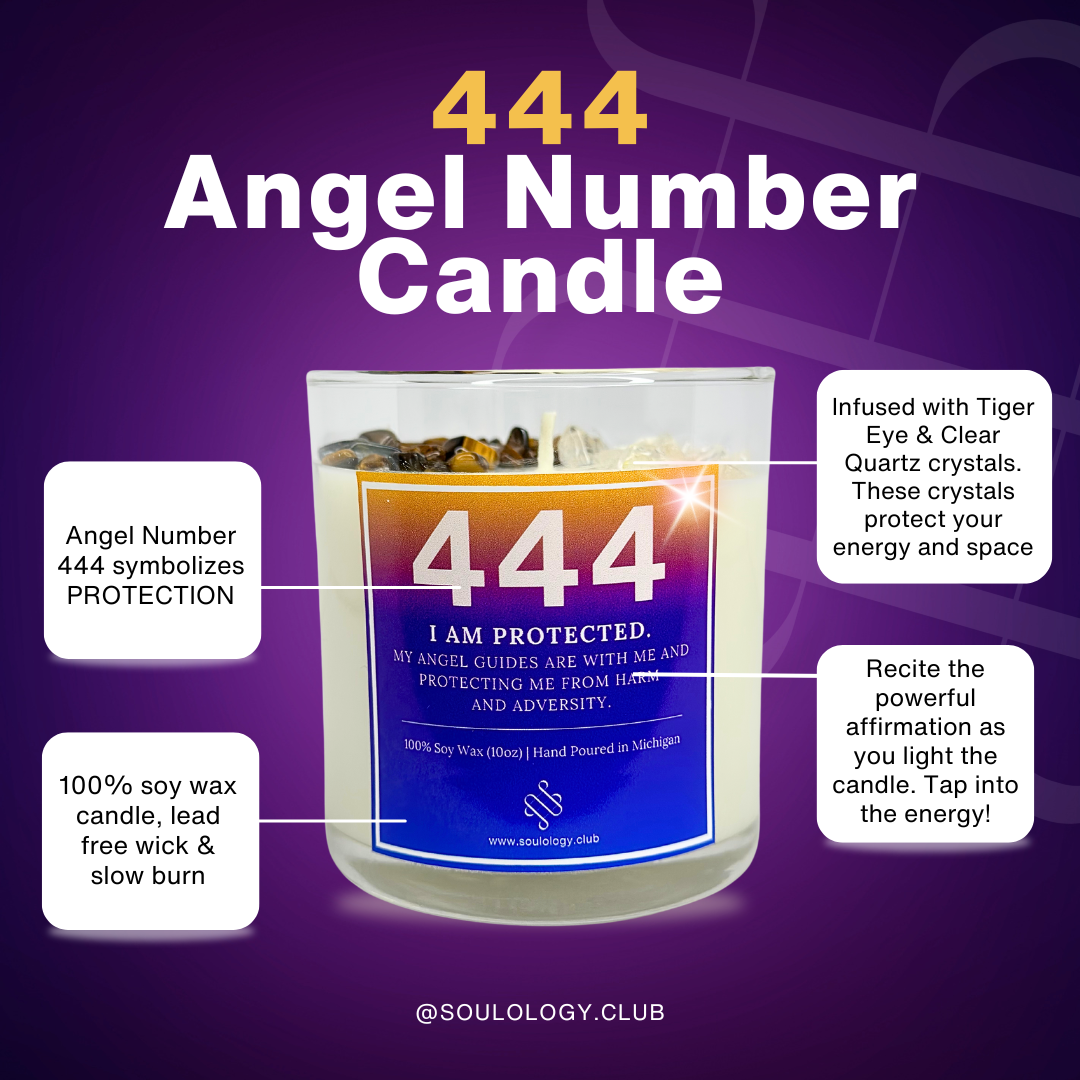 444 Angel Number Affirmation Candle
