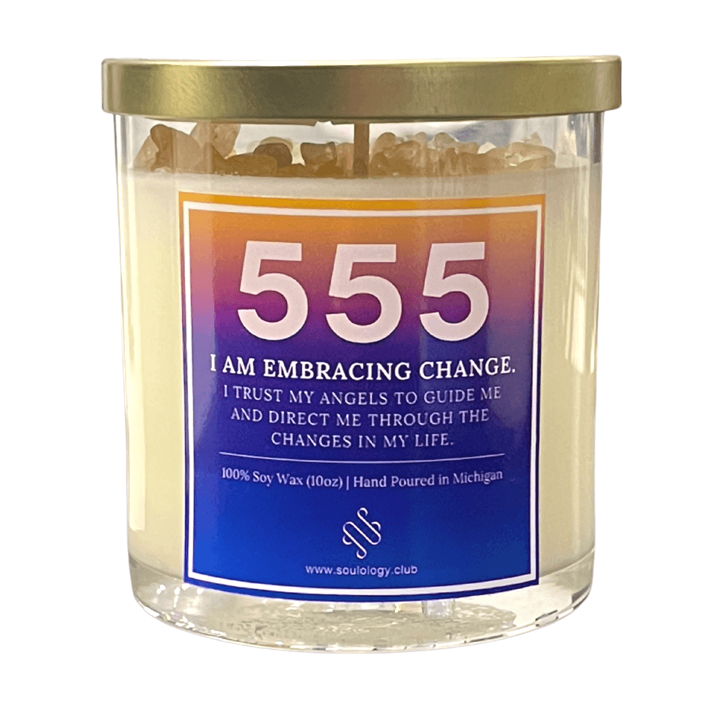 555 Angel Number Affirmation Candle
