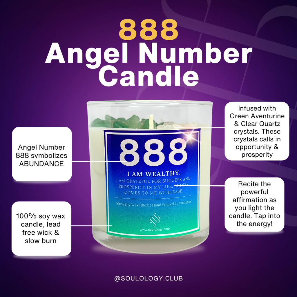 888 Angel Number Affirmation Candle