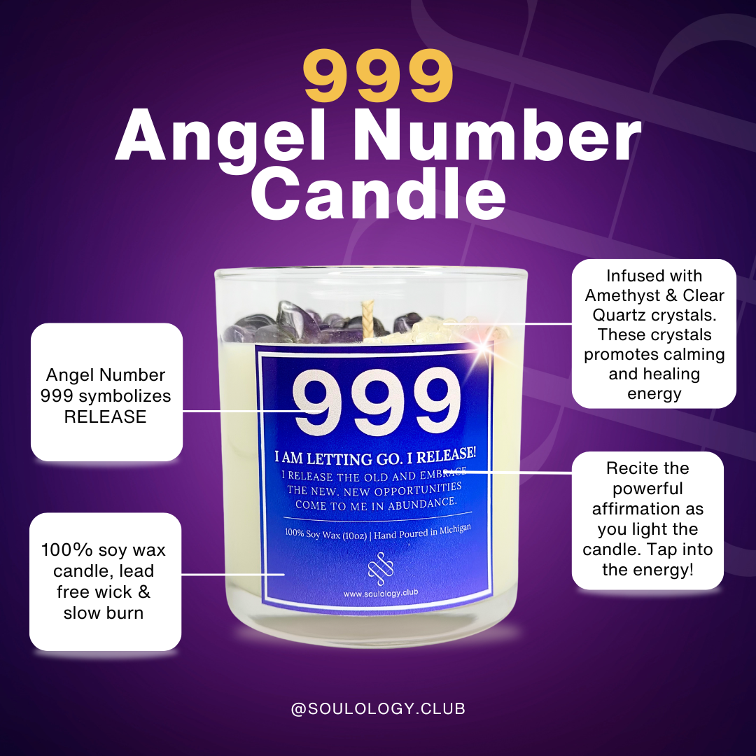 999 Angel Number Affirmation Candle