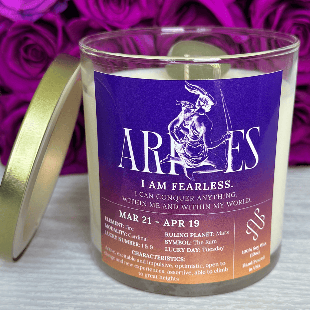 Aries Zodiac Sign Candle