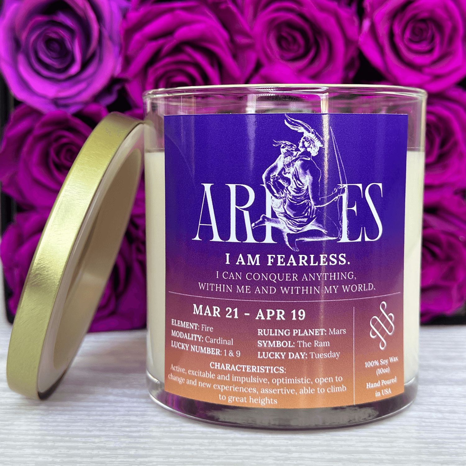Aries Zodiac Sign Candle