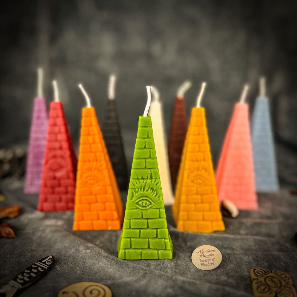 Beeswax All-Seeing Eye Pyramid Spell Candle