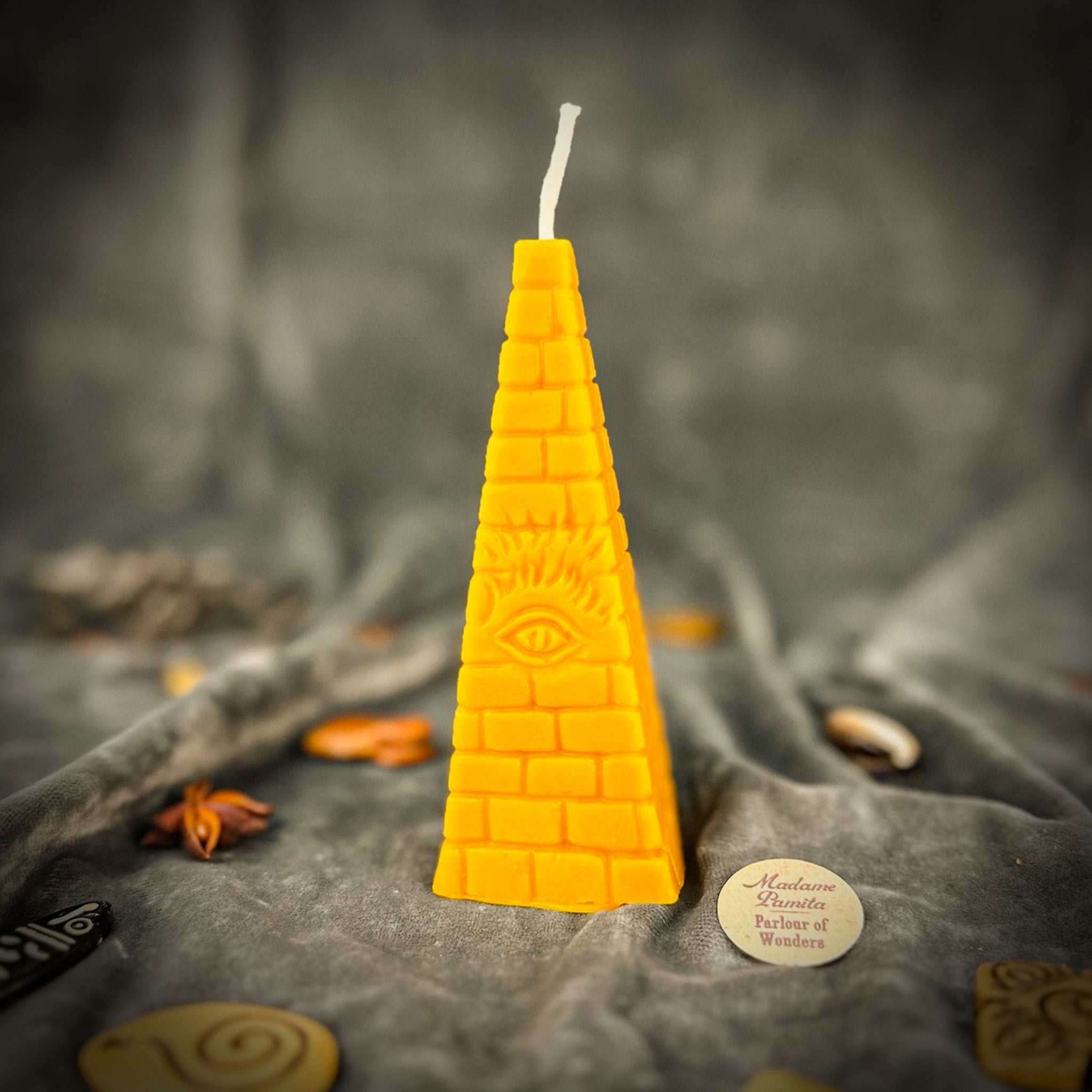 Beeswax All-Seeing Eye Pyramid Spell Candle