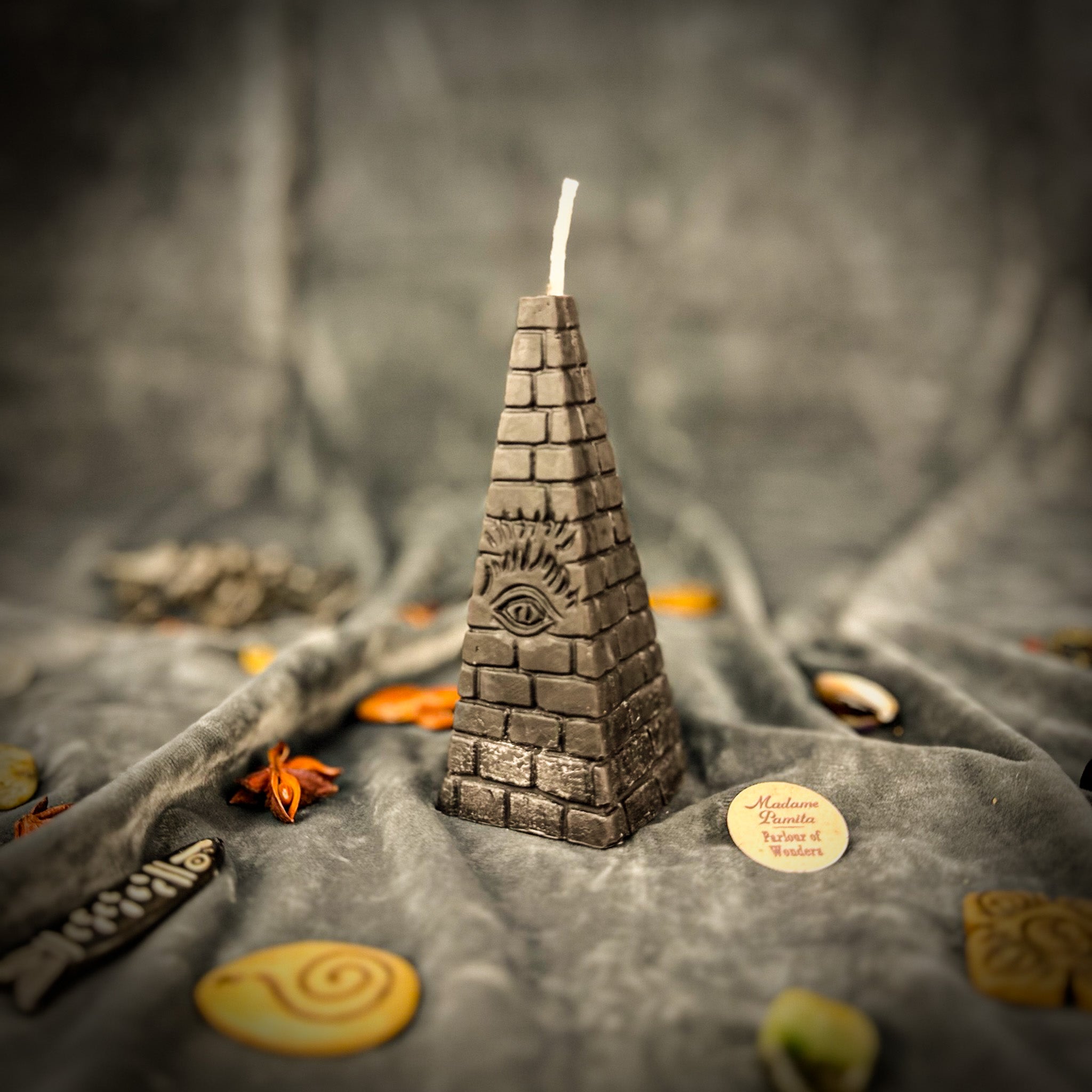 Beeswax All-Seeing Eye Pyramid Spell Candle