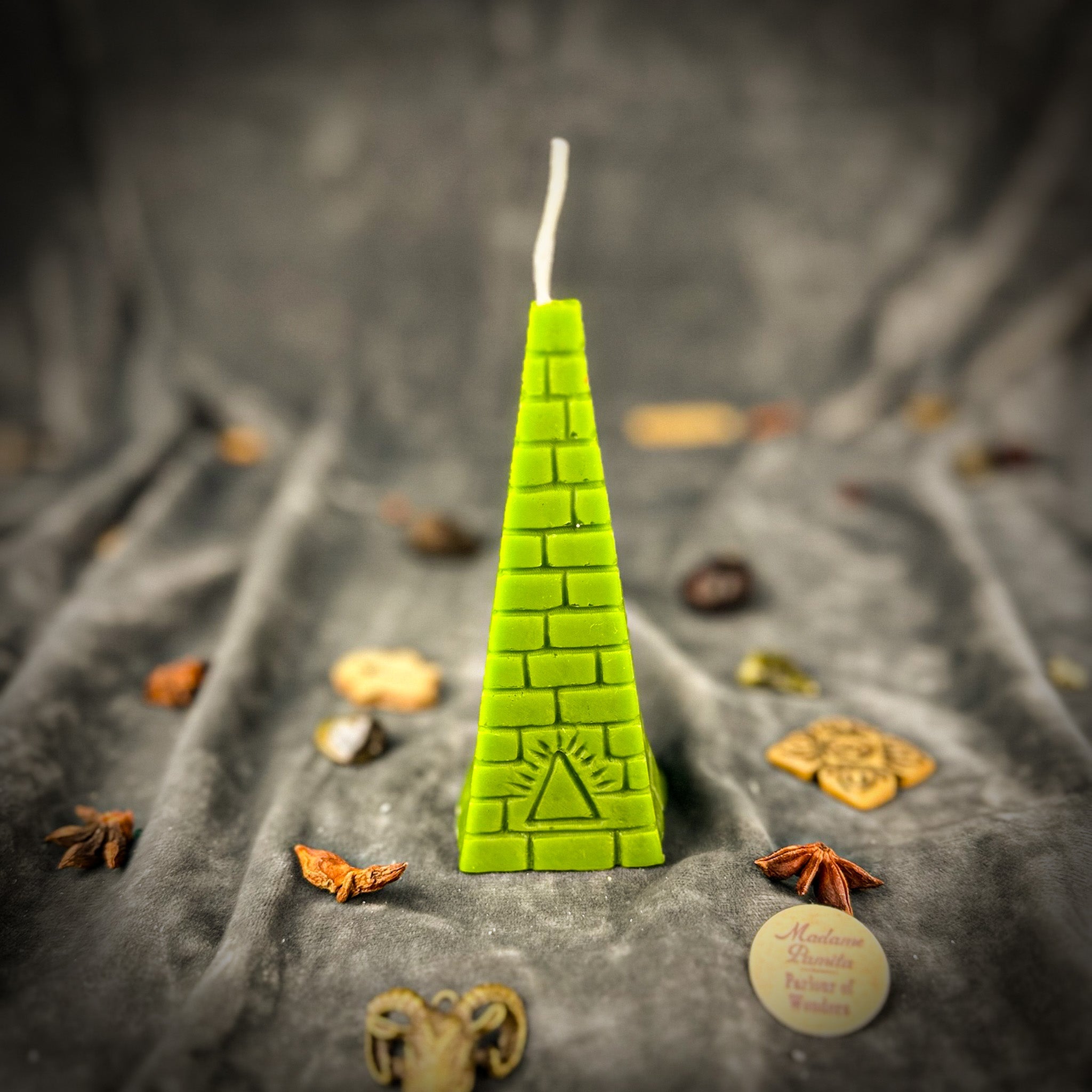 Beeswax All-Seeing Eye Pyramid Spell Candle