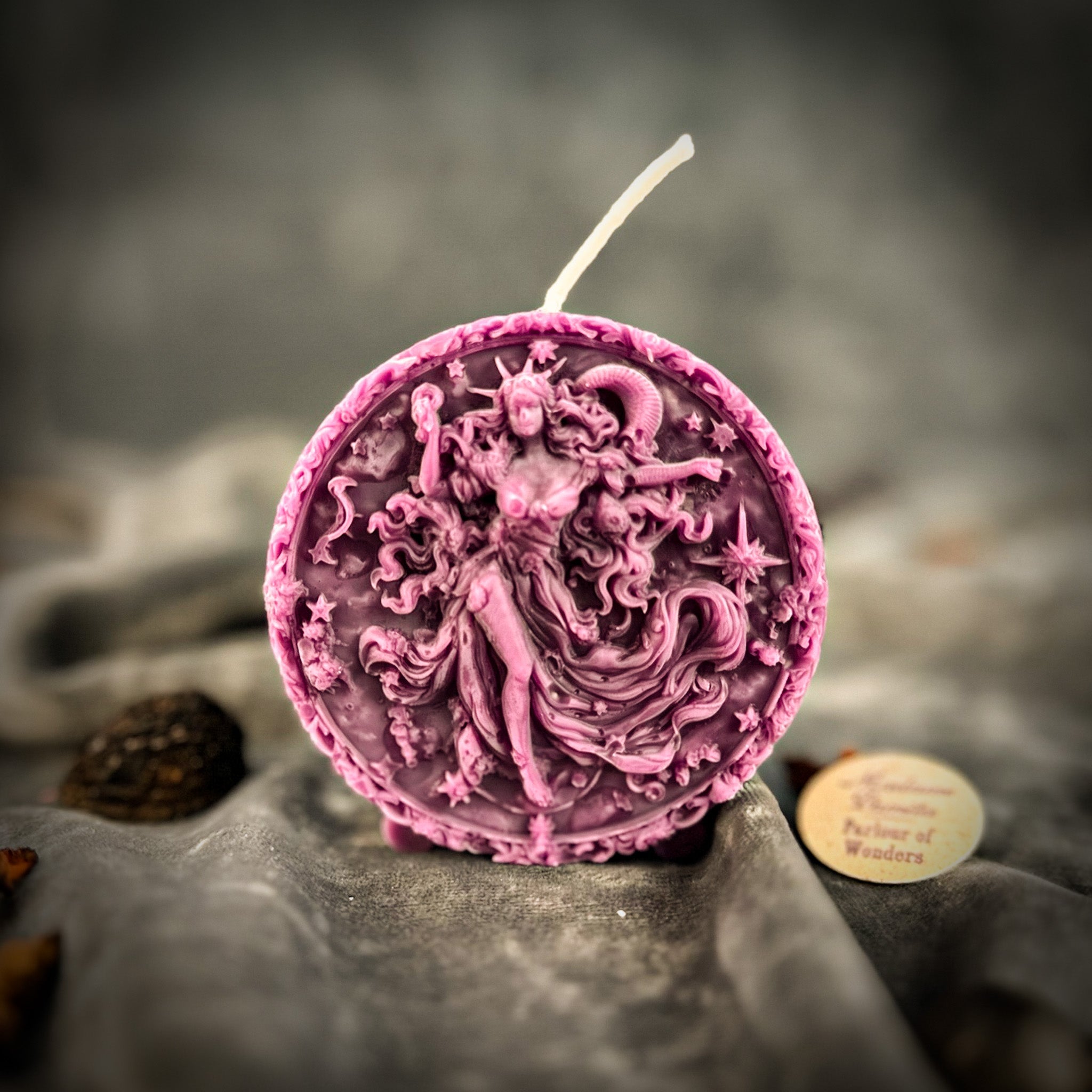 Beeswax Aquarius Water Bearer Zodiac Spell Candle