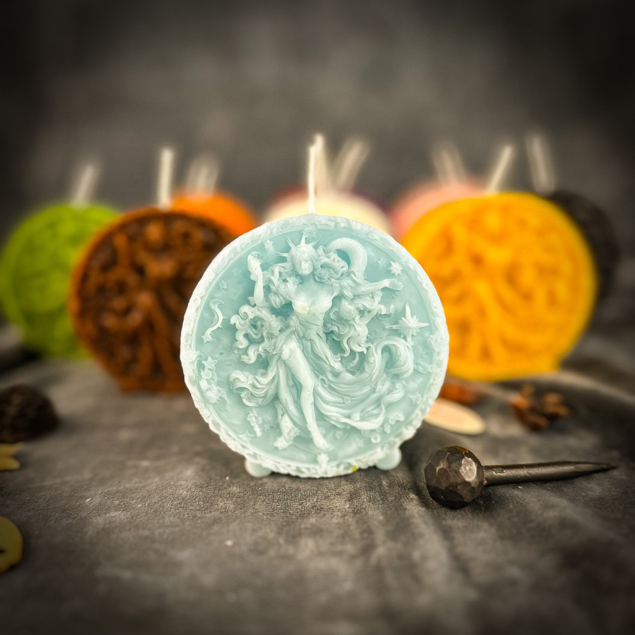 Beeswax Aquarius Water Bearer Zodiac Spell Candle