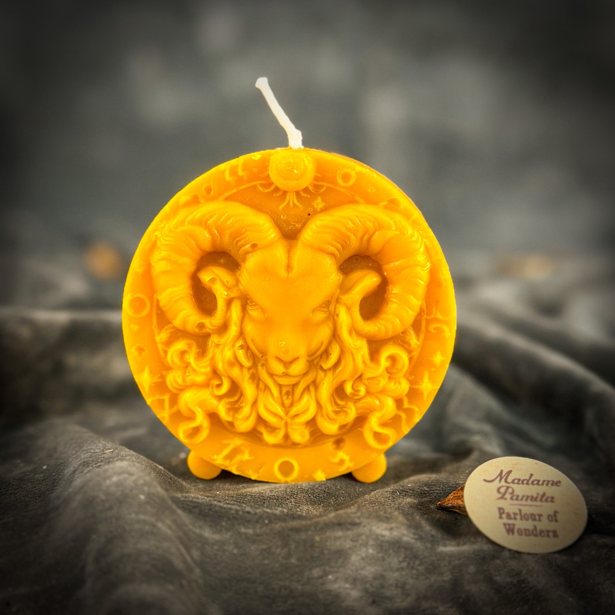 Beeswax Aries Ram Zodiac Spell Candle