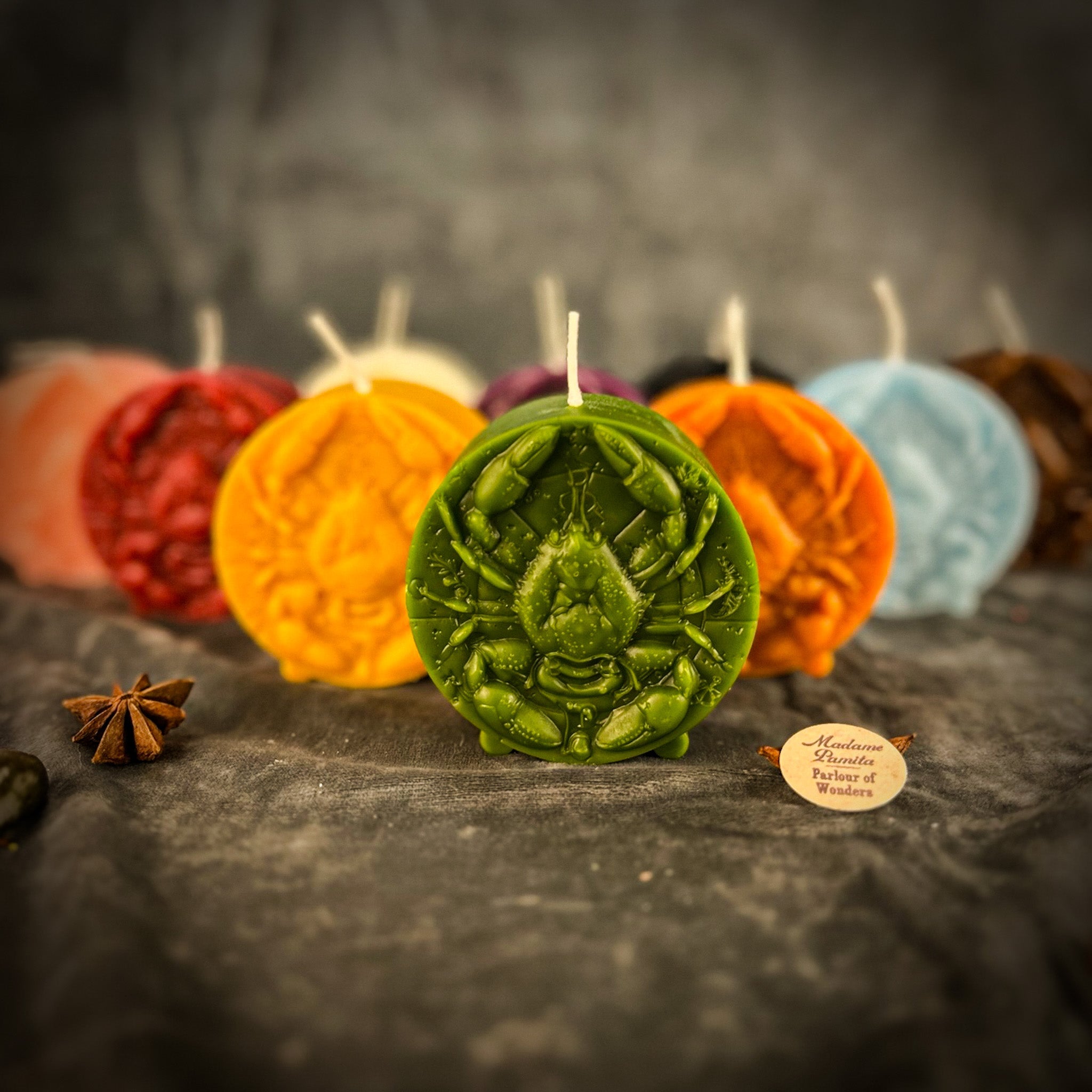Beeswax Cancer Crab Zodiac Spell Candle