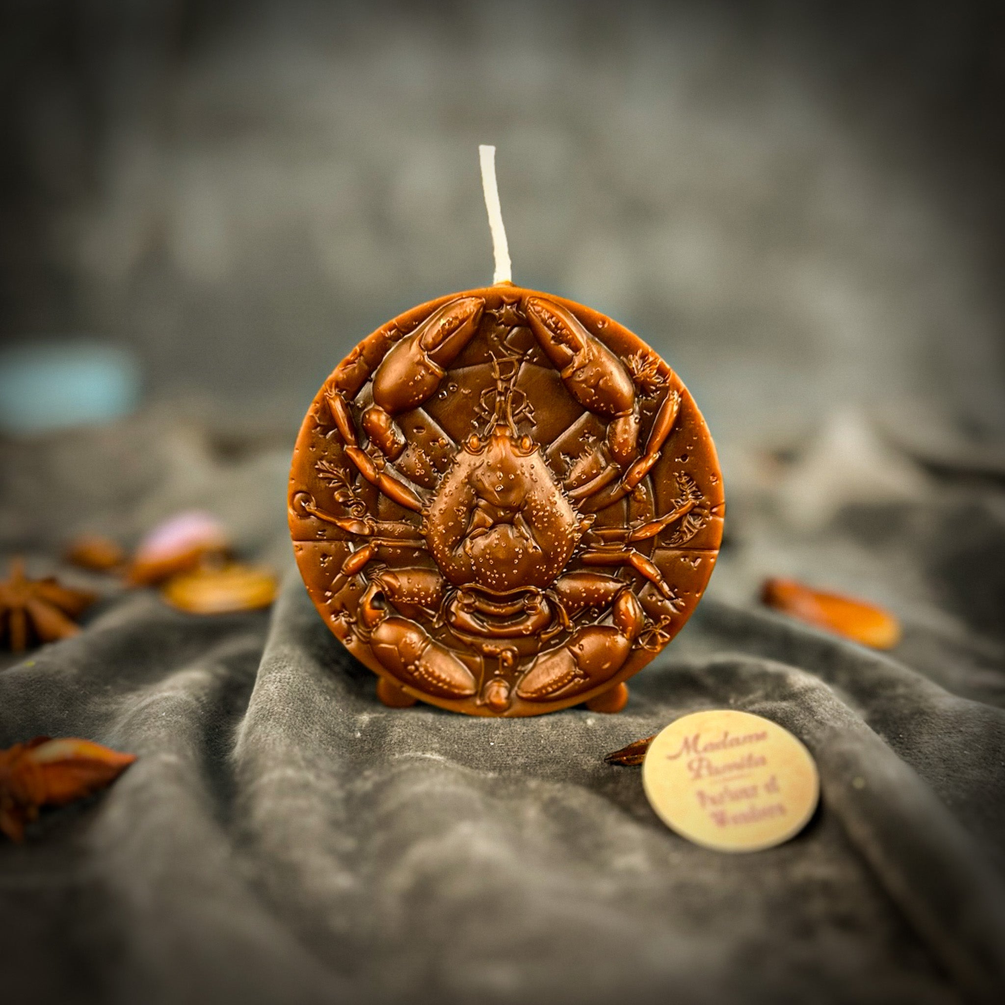 Beeswax Cancer Crab Zodiac Spell Candle