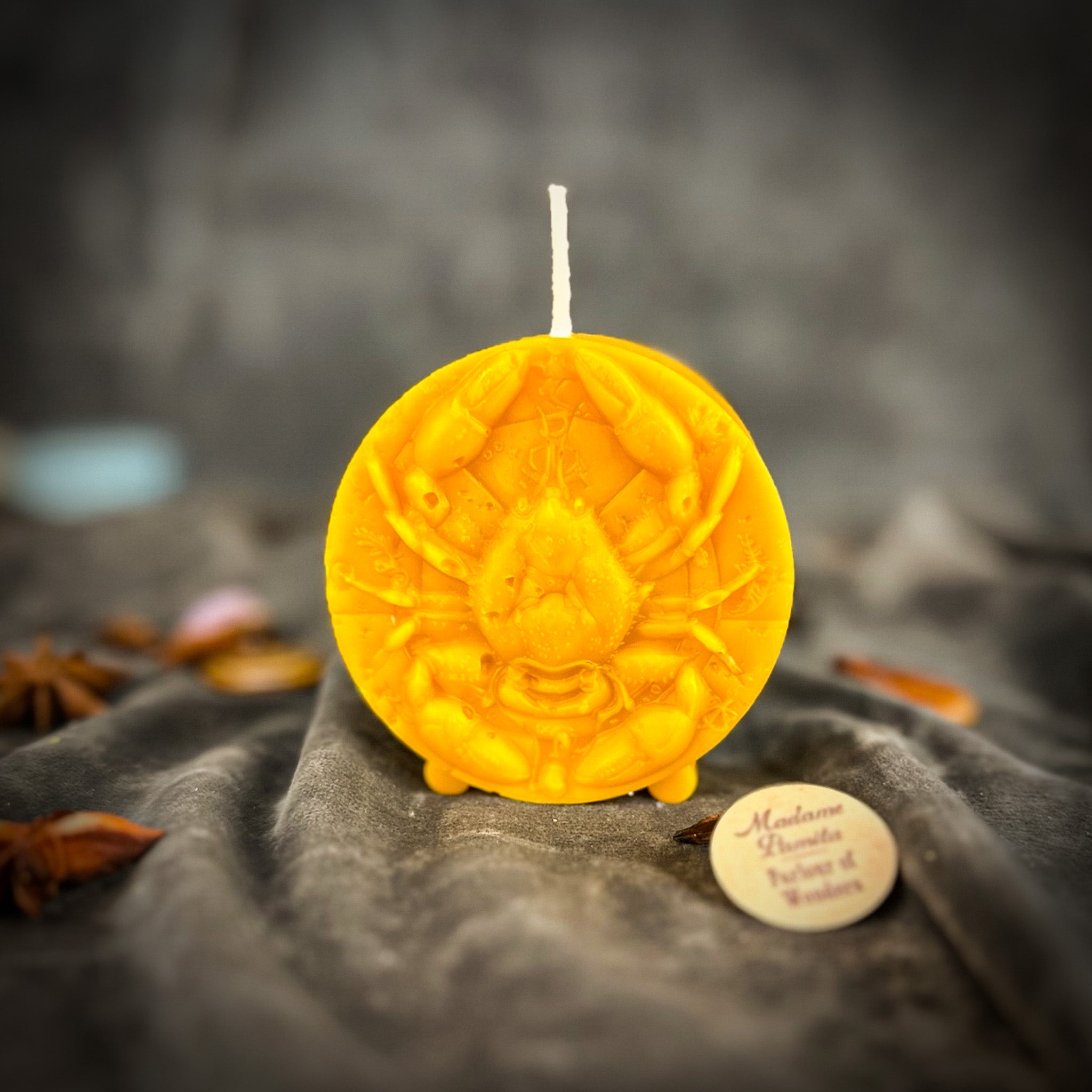 Beeswax Cancer Crab Zodiac Spell Candle
