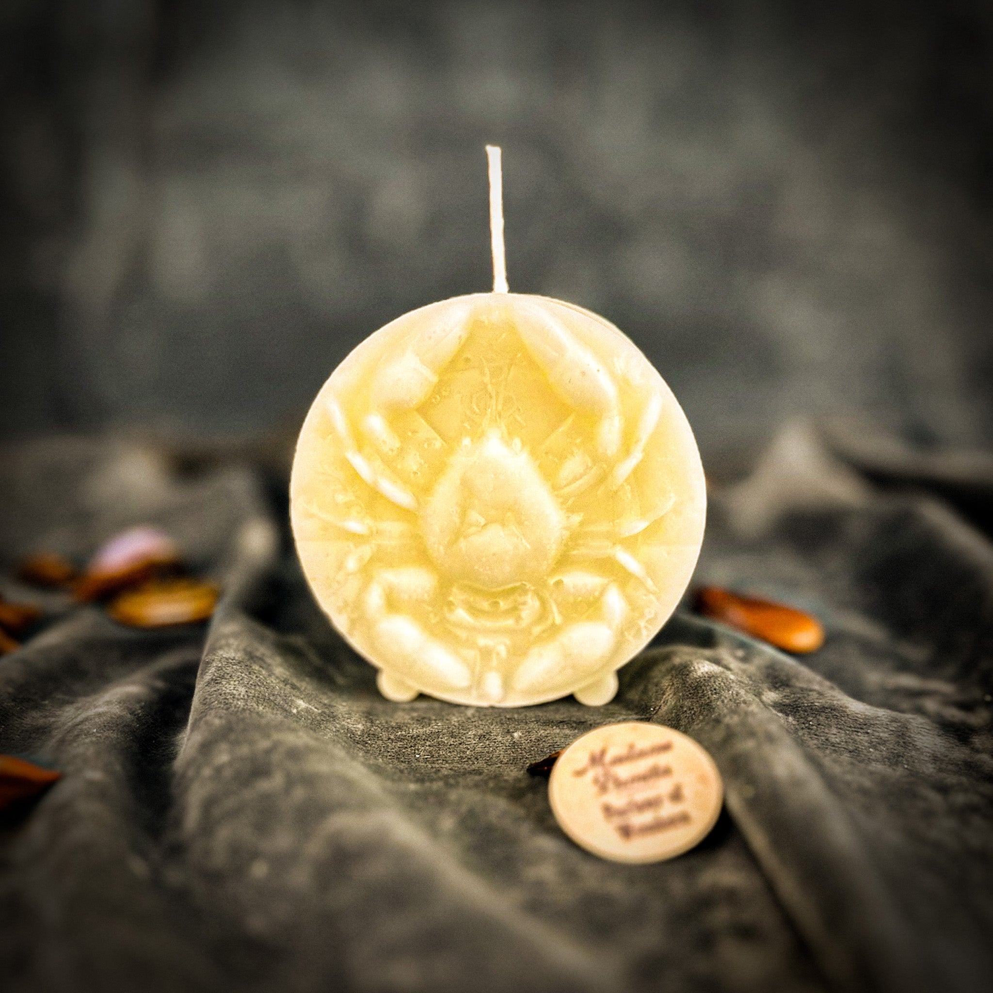 Beeswax Cancer Crab Zodiac Spell Candle