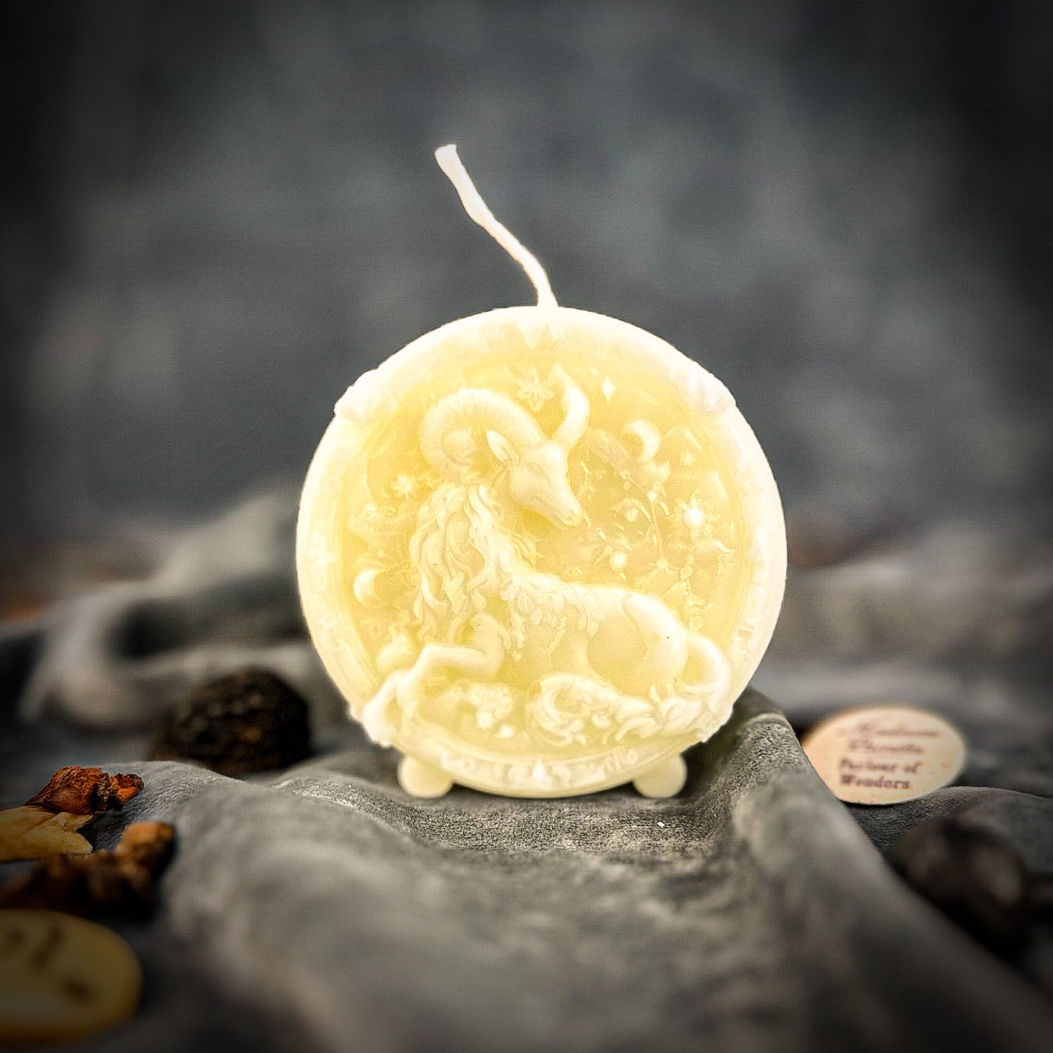 Beeswax Capricorn Goat Zodiac Spell Candle