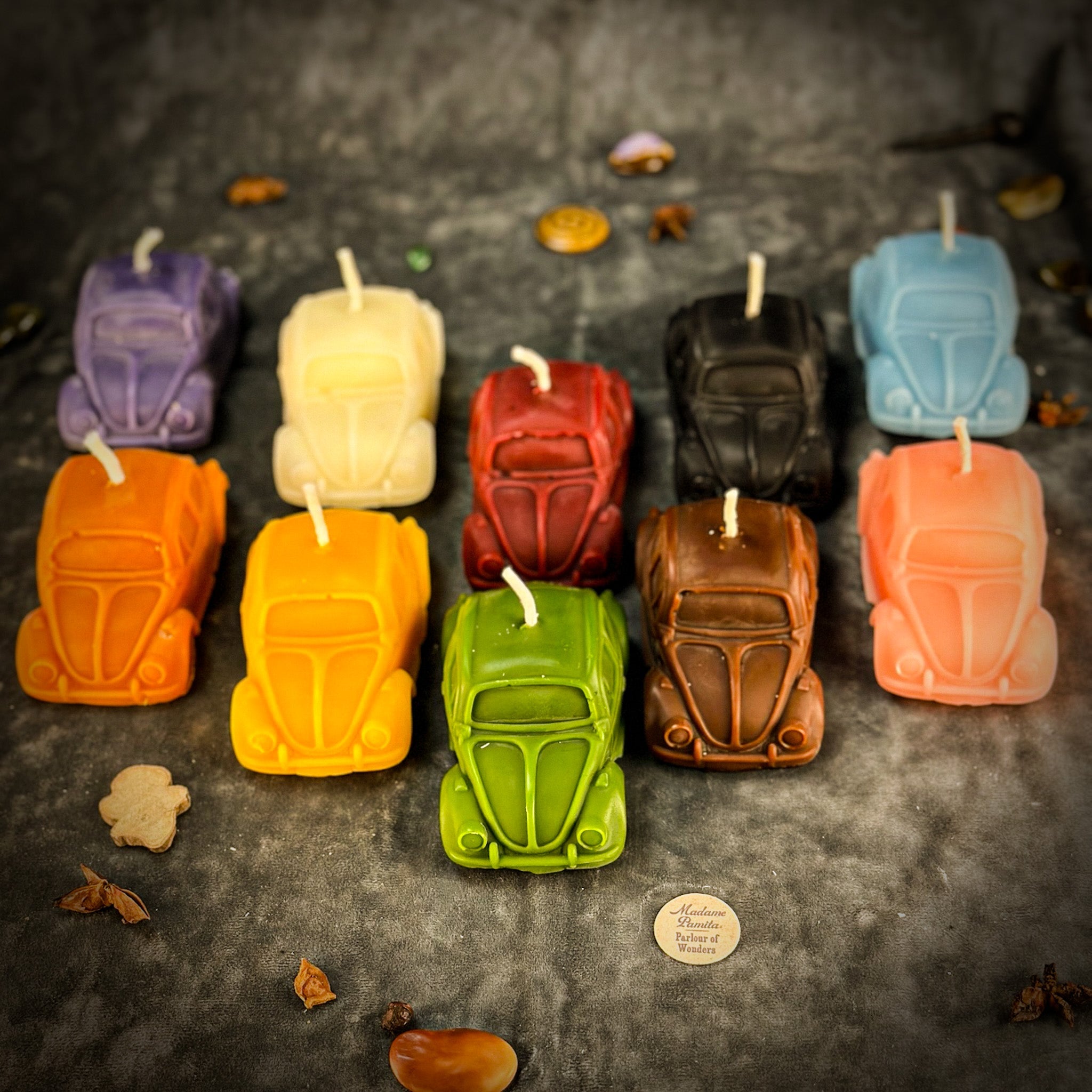 Beeswax Charmed Car Spell Candle