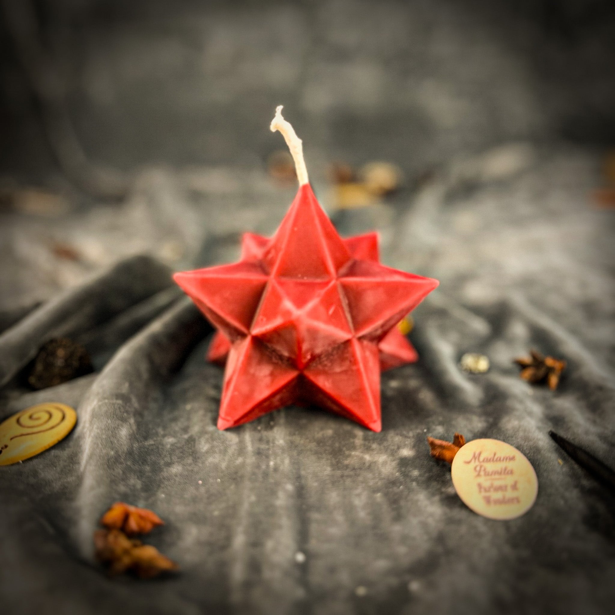 Beeswax Pentagram Merkaba Protection Spell Candle