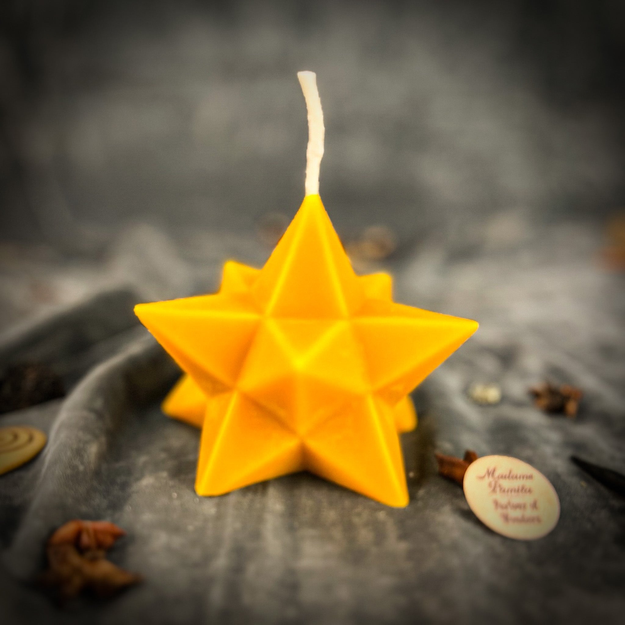 Beeswax Pentagram Merkaba Protection Spell Candle
