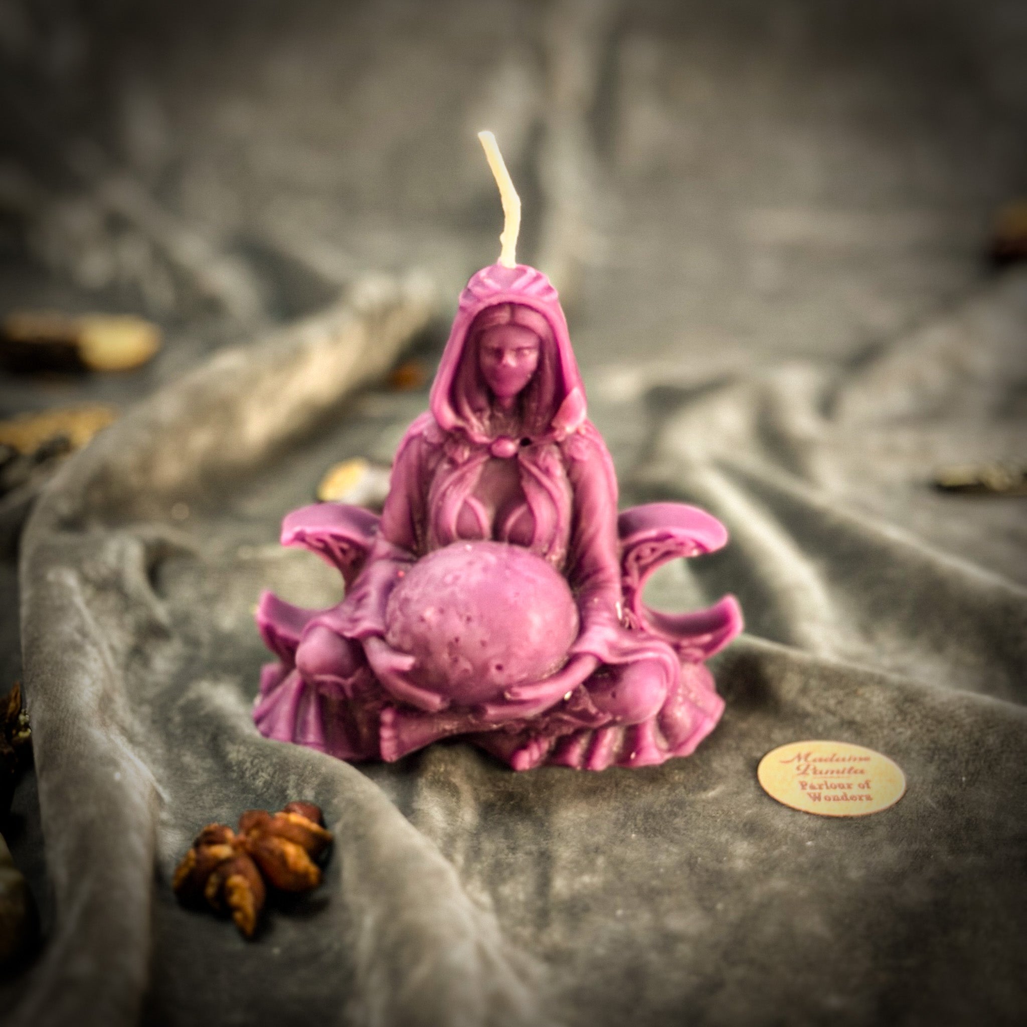 Beeswax Moon Goddess Spell Candle
