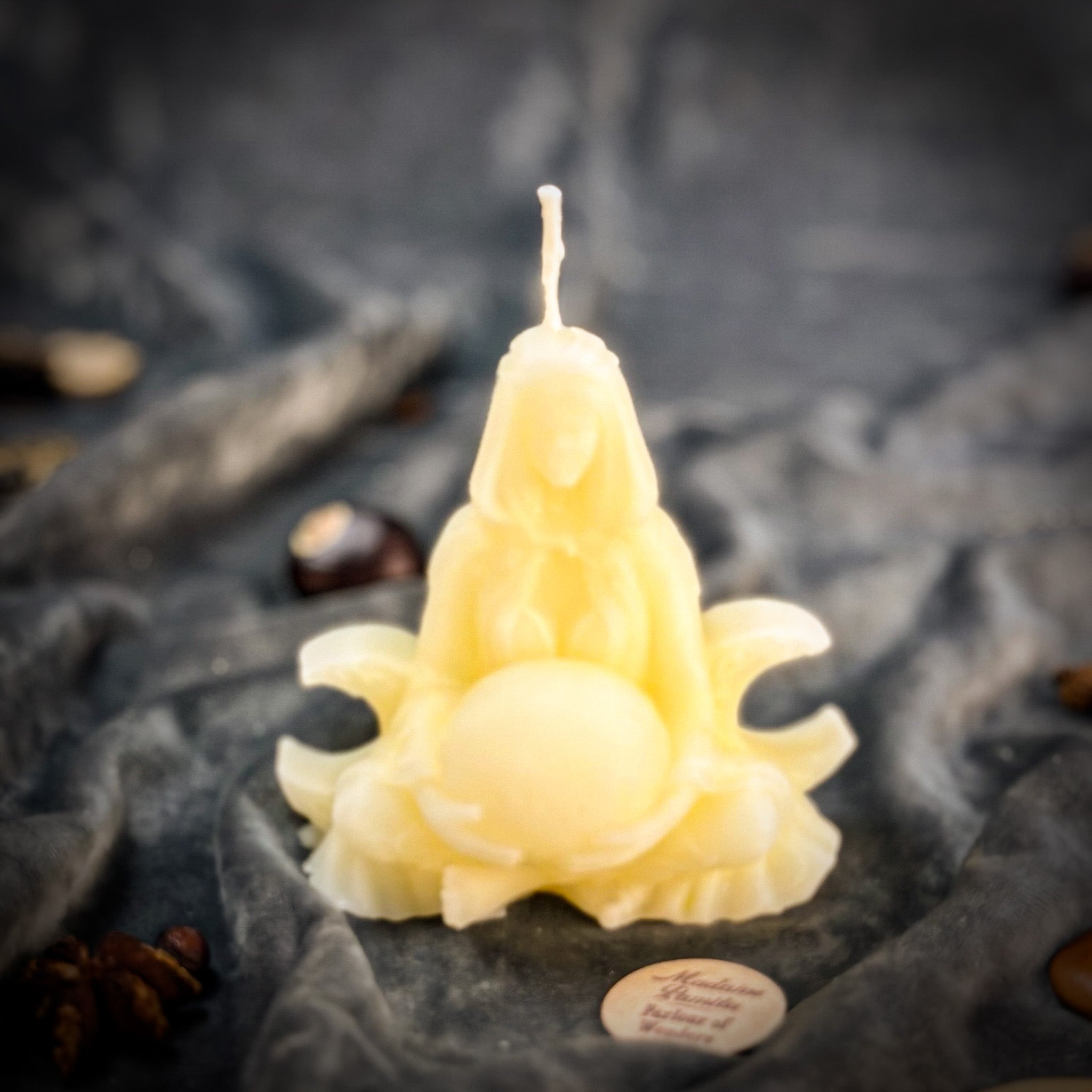 Beeswax Moon Goddess Spell Candle