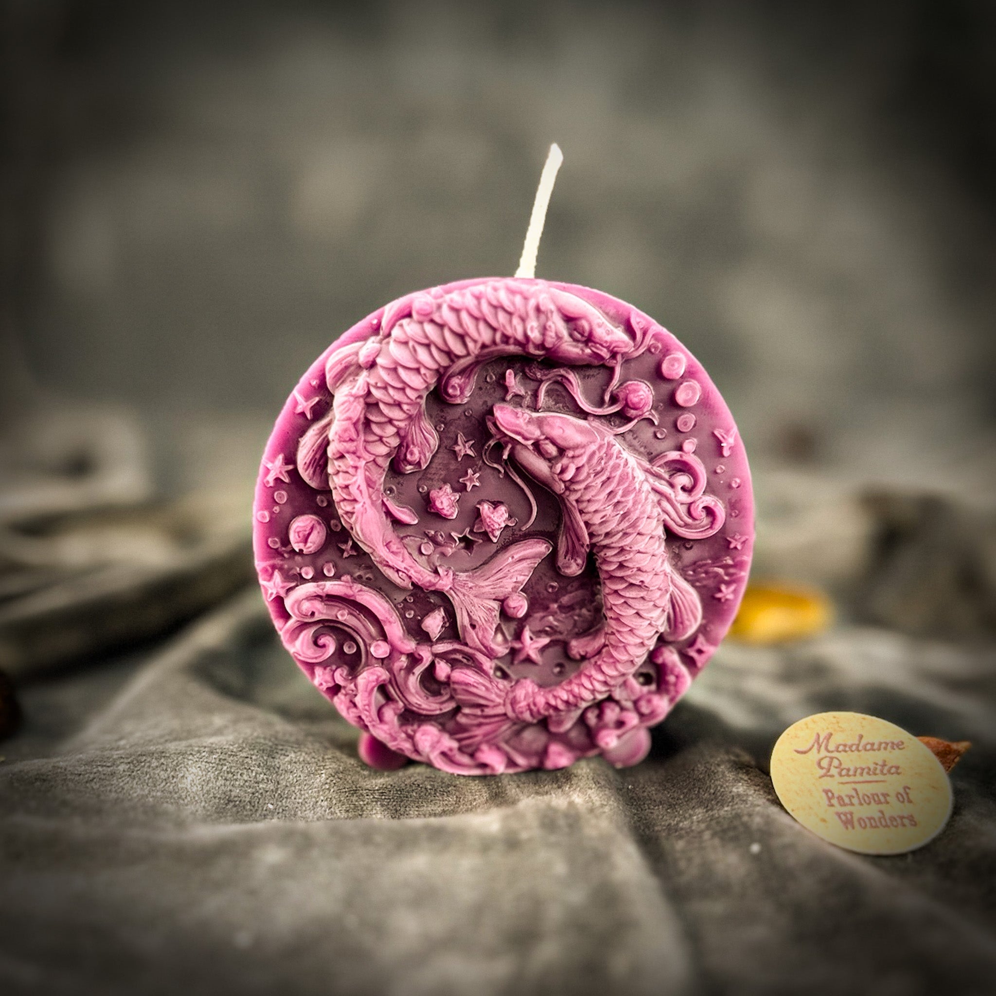 Beeswax Pisces Fish Zodiac Spell Candle