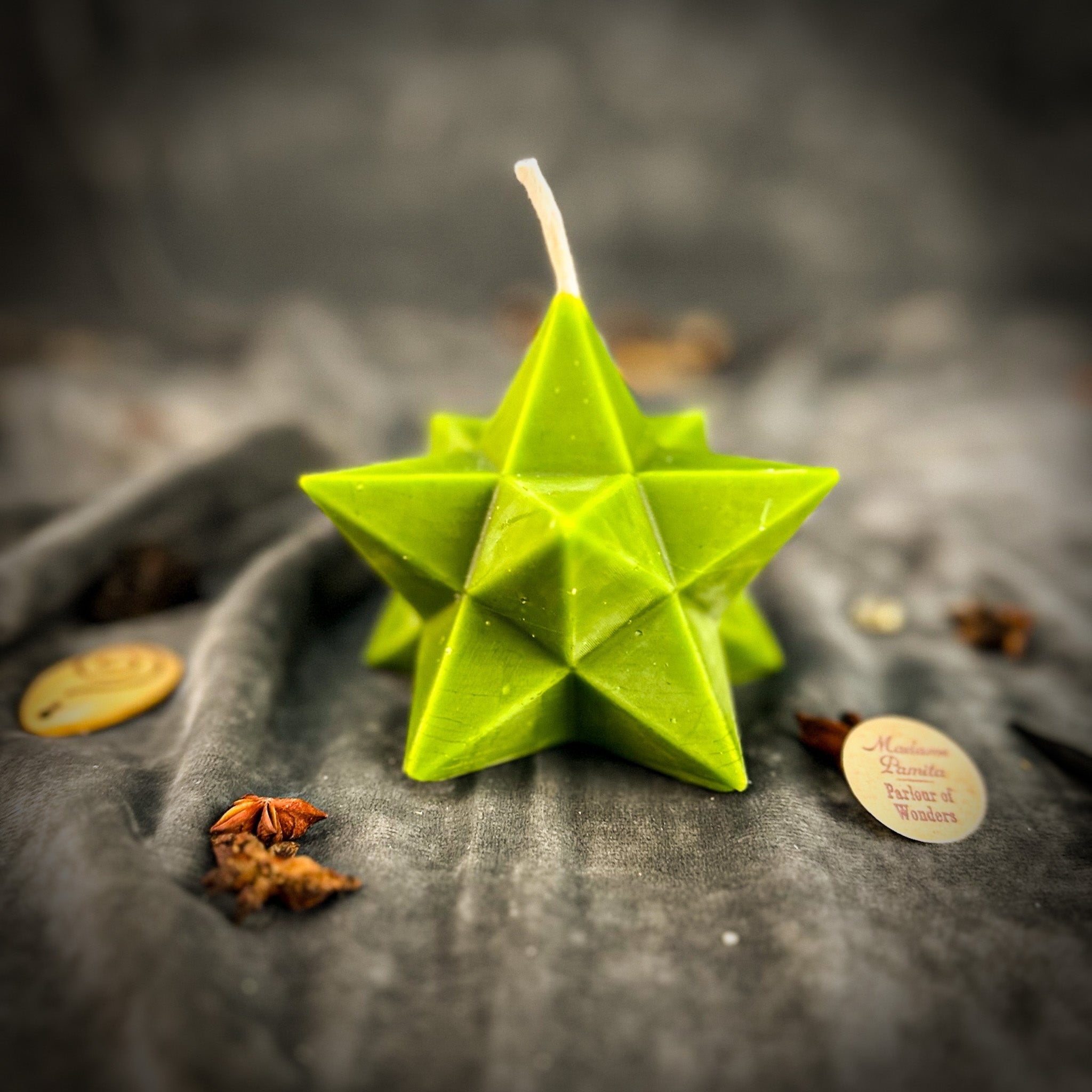 Beeswax Pentagram Merkaba Protection Spell Candle