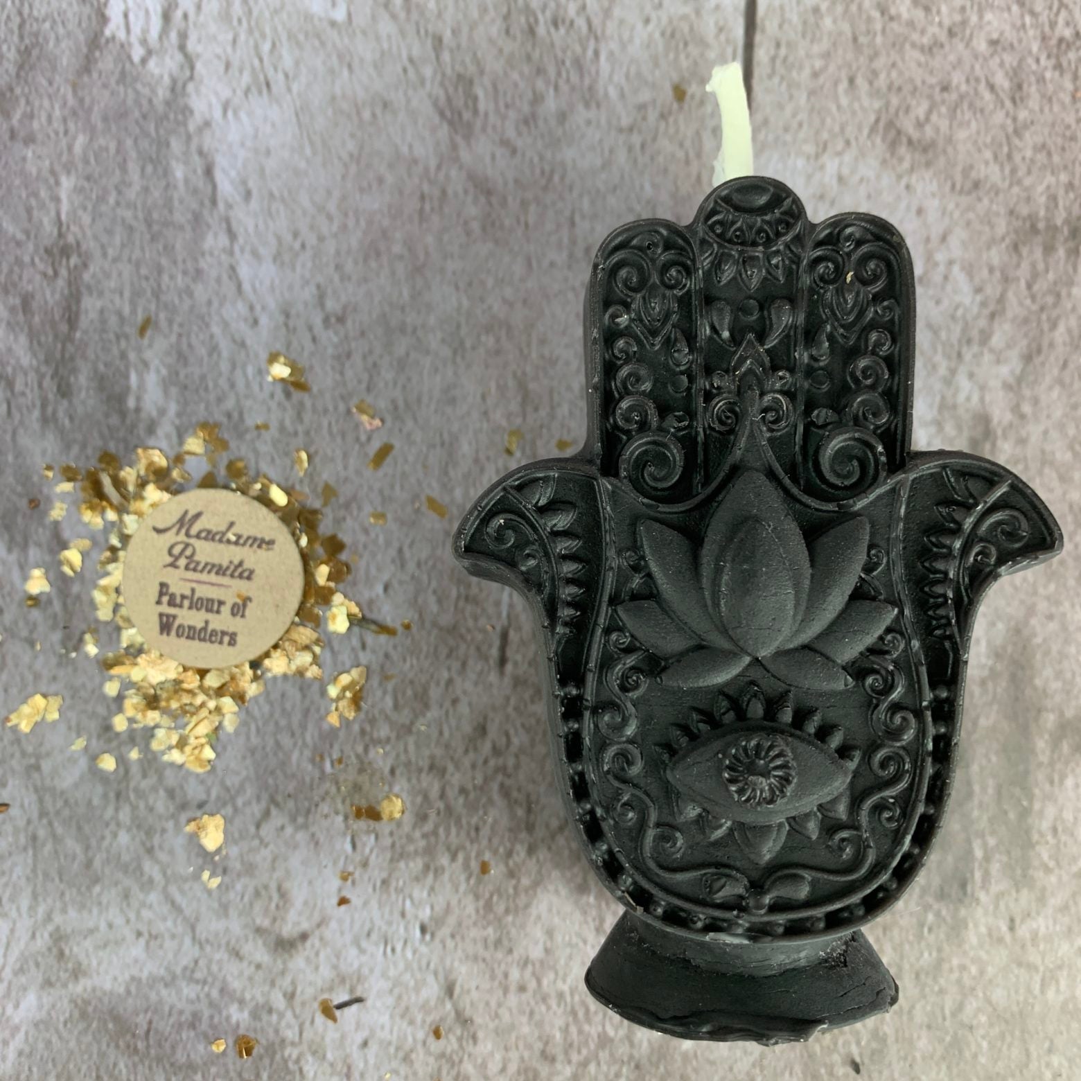 Beeswax Hamsa Hand Spell Candle - Evil Eye Protection & Blessing Magic