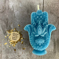 Beeswax Hamsa Hand Spell Candle - Evil Eye Protection & Blessing Magic