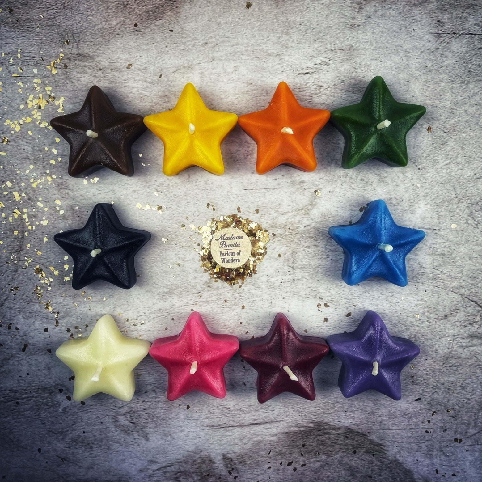 Beeswax Sister Star Spell Candle - Protection & Spiritual Power Magic