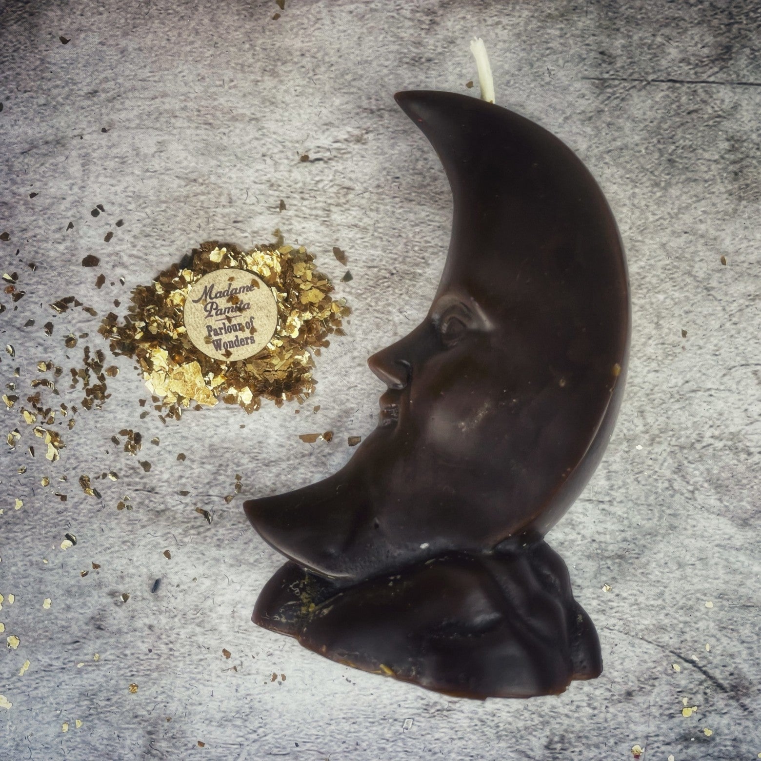 Beeswax Crescent Moon Spell Candle - Lunar Magic & Manifestation