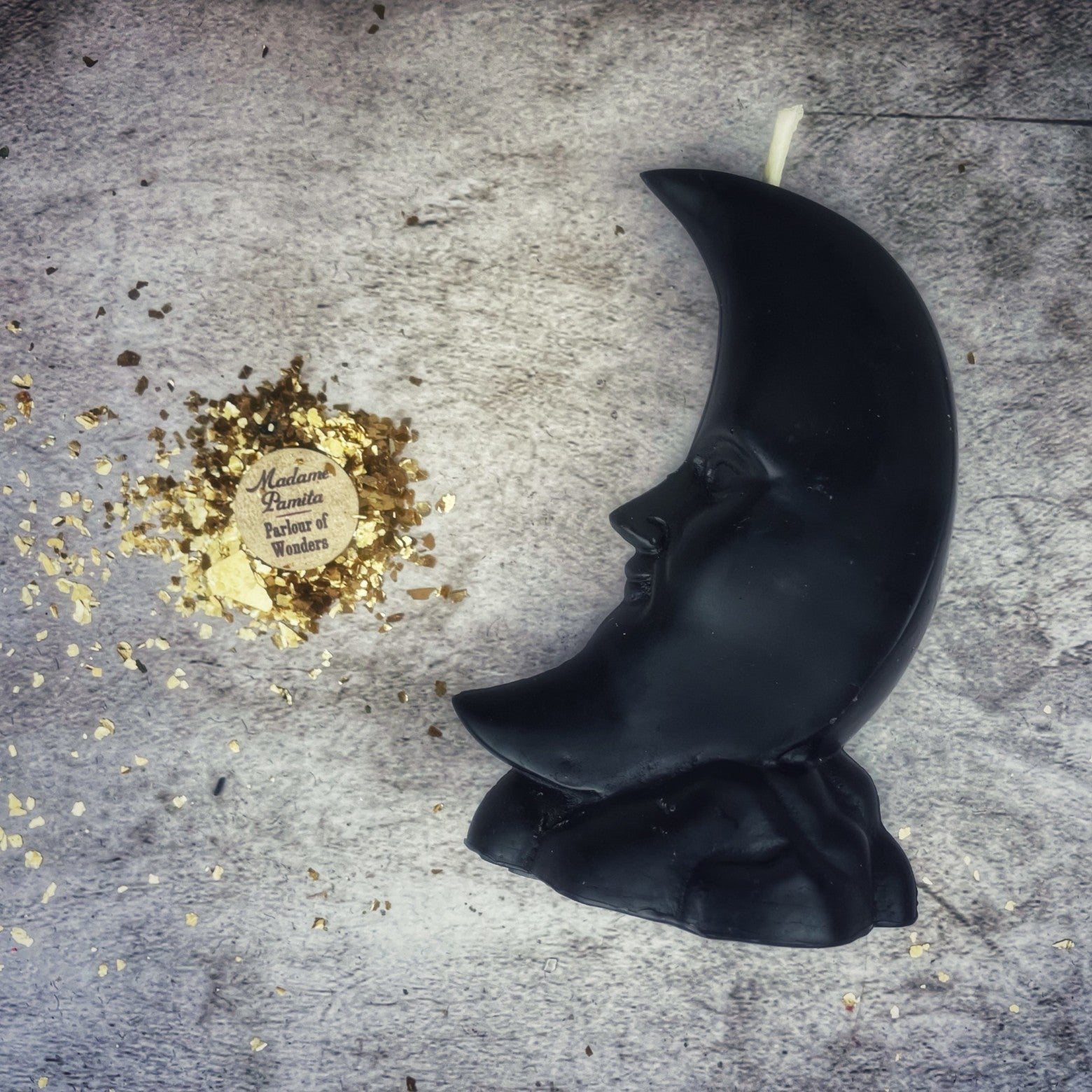 Beeswax Crescent Moon Spell Candle - Lunar Magic & Manifestation