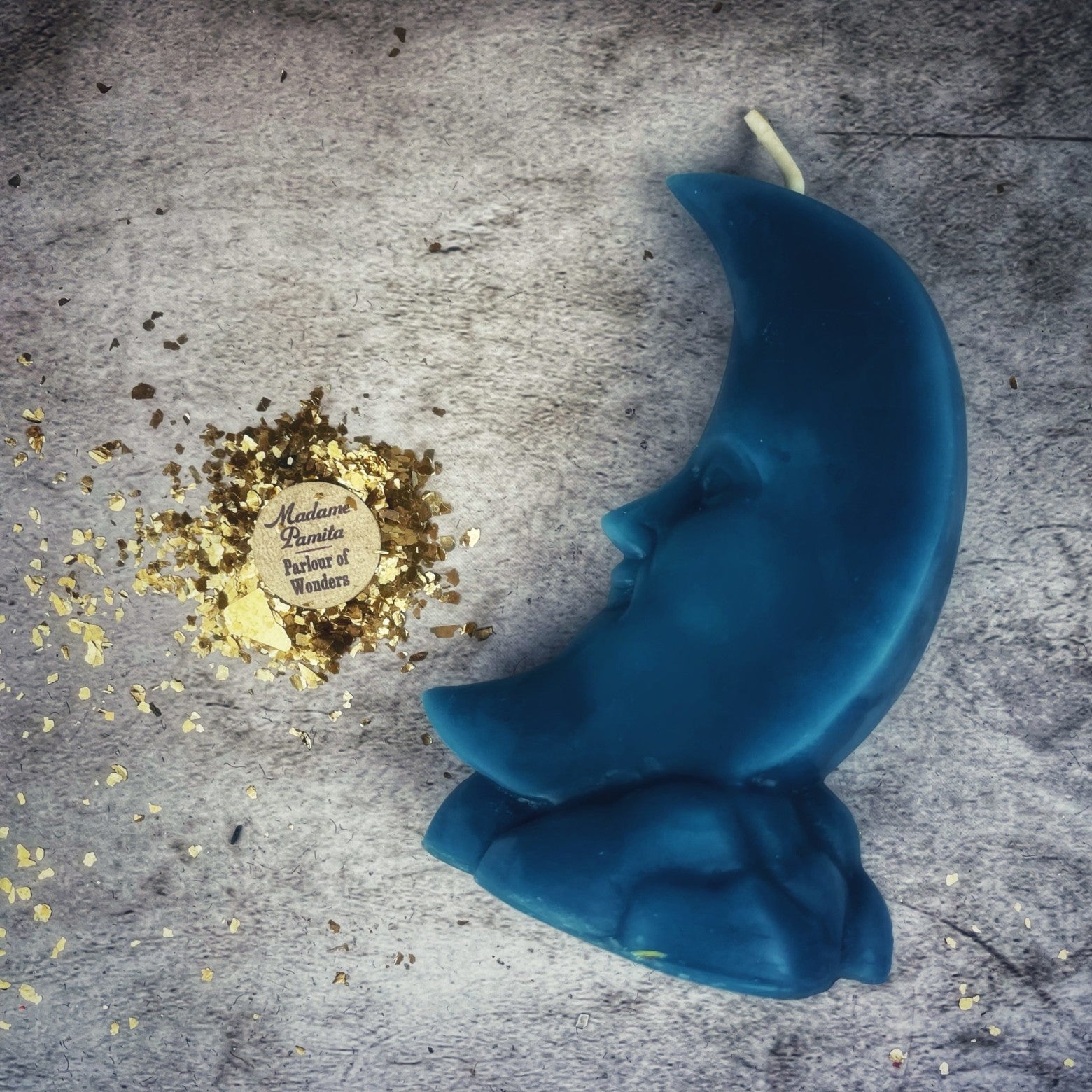 Beeswax Crescent Moon Spell Candle - Lunar Magic & Manifestation