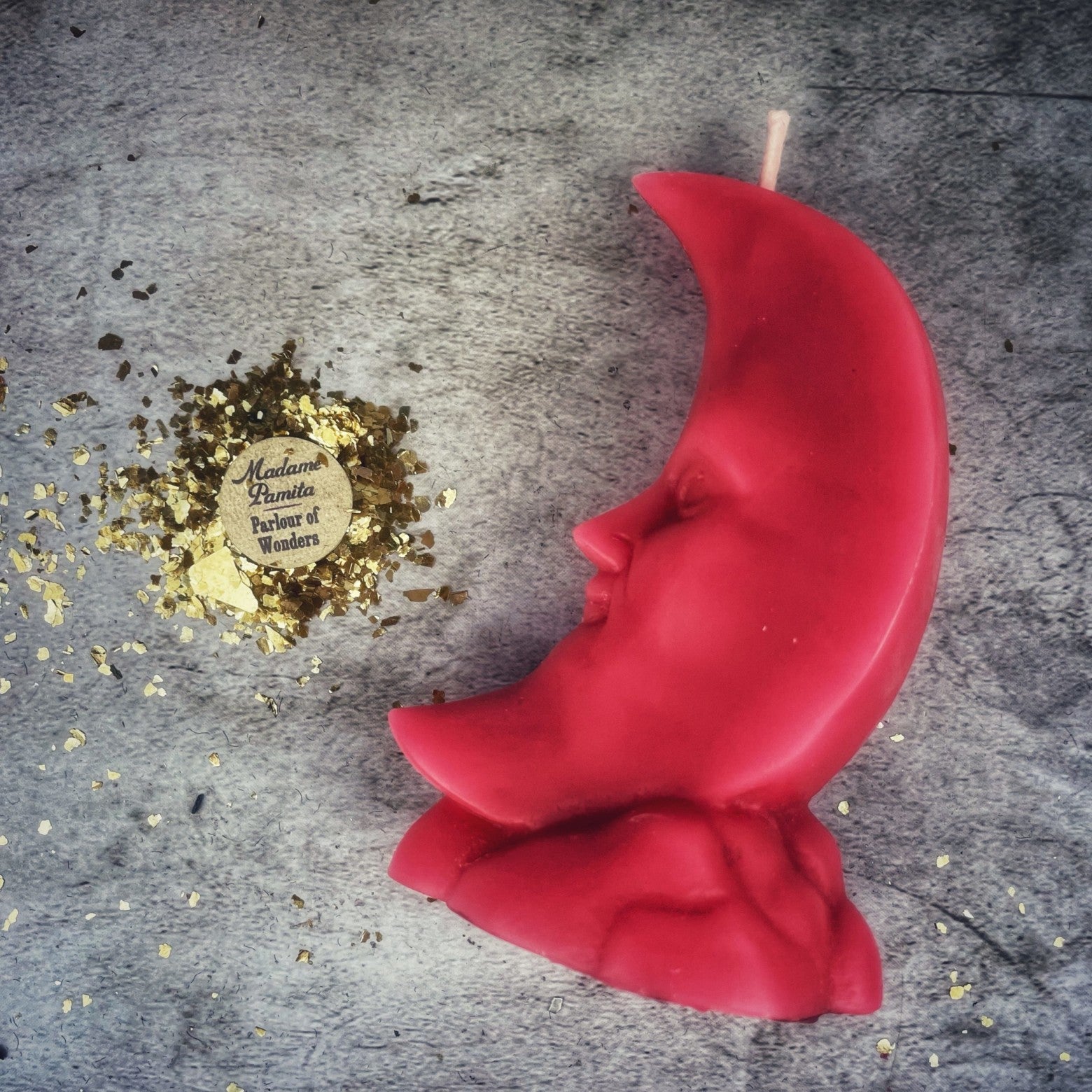 Beeswax Crescent Moon Spell Candle - Lunar Magic & Manifestation