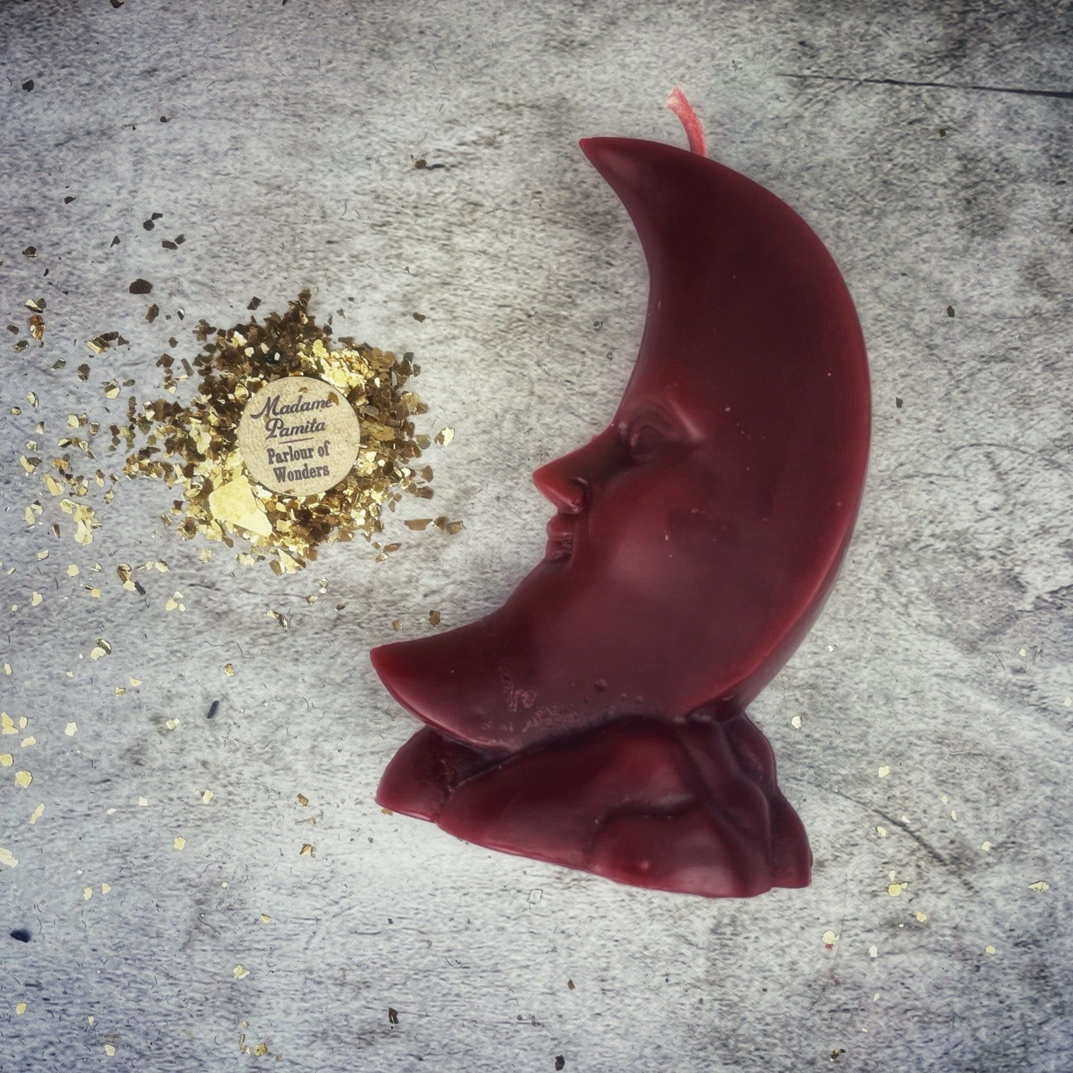 Beeswax Crescent Moon Spell Candle - Lunar Magic & Manifestation