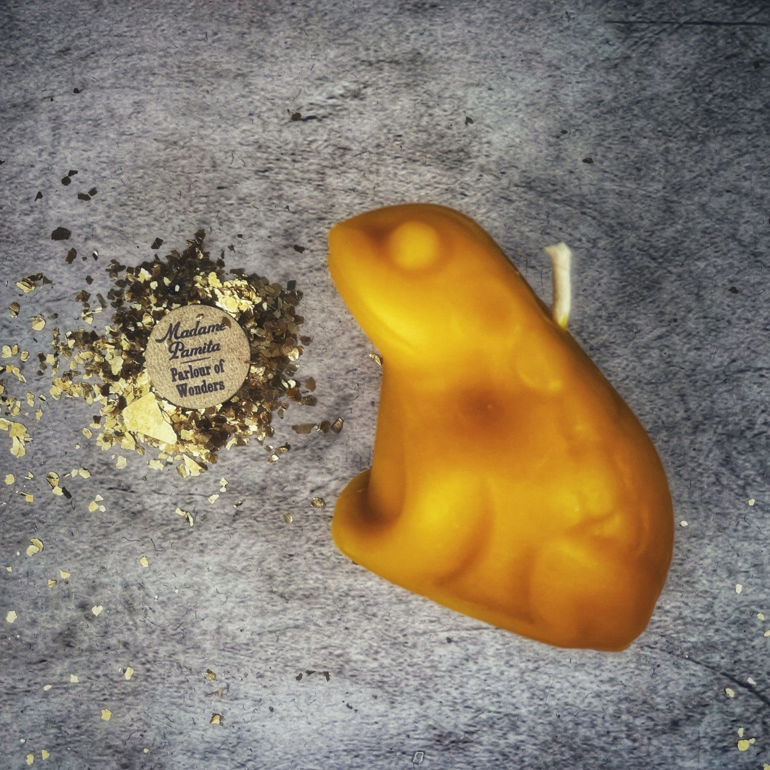 Beeswax Lucky Money Frog Spell Candle - Abundance & Prosperity Magic