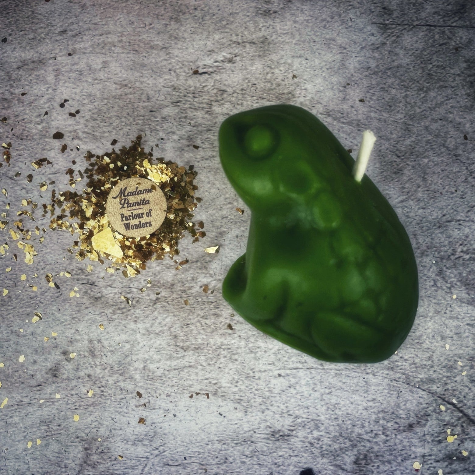 Beeswax Lucky Money Frog Spell Candle - Abundance & Prosperity Magic