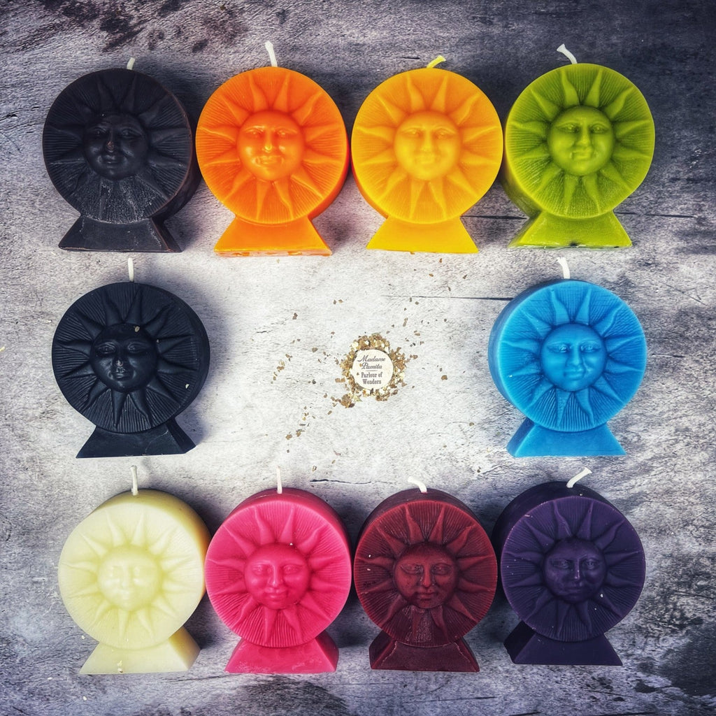 Beeswax Bright Sun Spell Candle - Success, Fame & Radiant Energy Magic