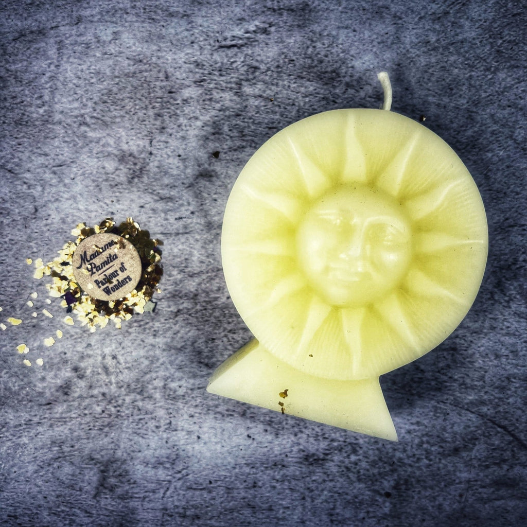 Beeswax Bright Sun Spell Candle - Success, Fame & Radiant Energy Magic