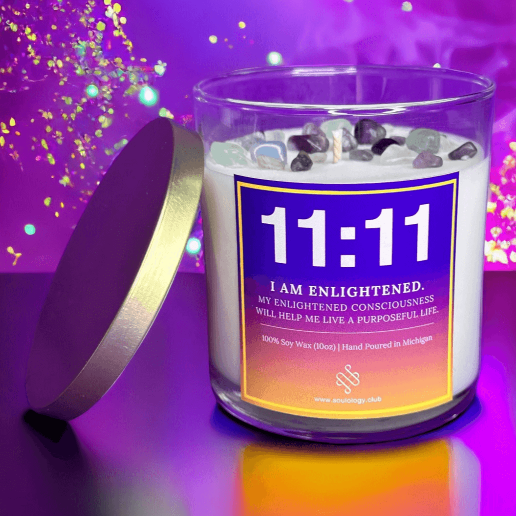 11:11 Angel Number Crystal Candle