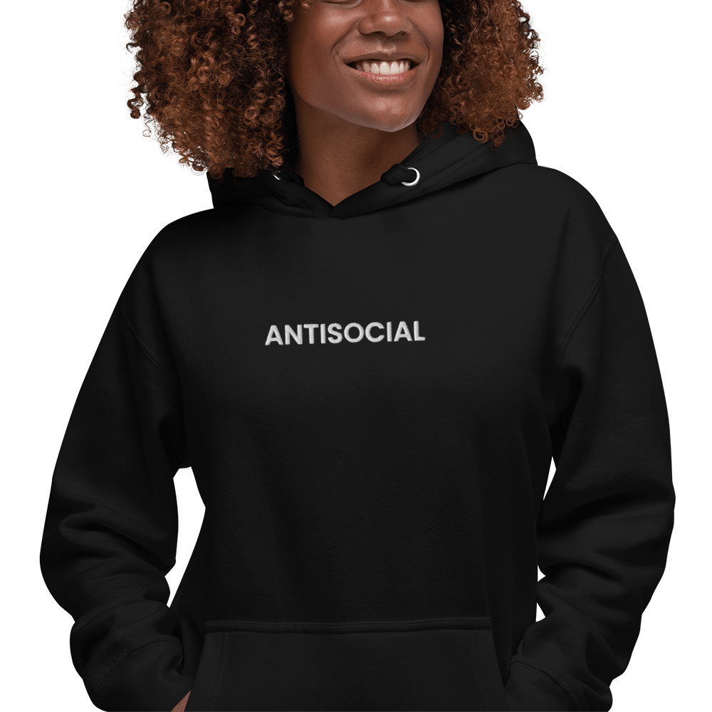 Antisocial Embroidered Hoodie