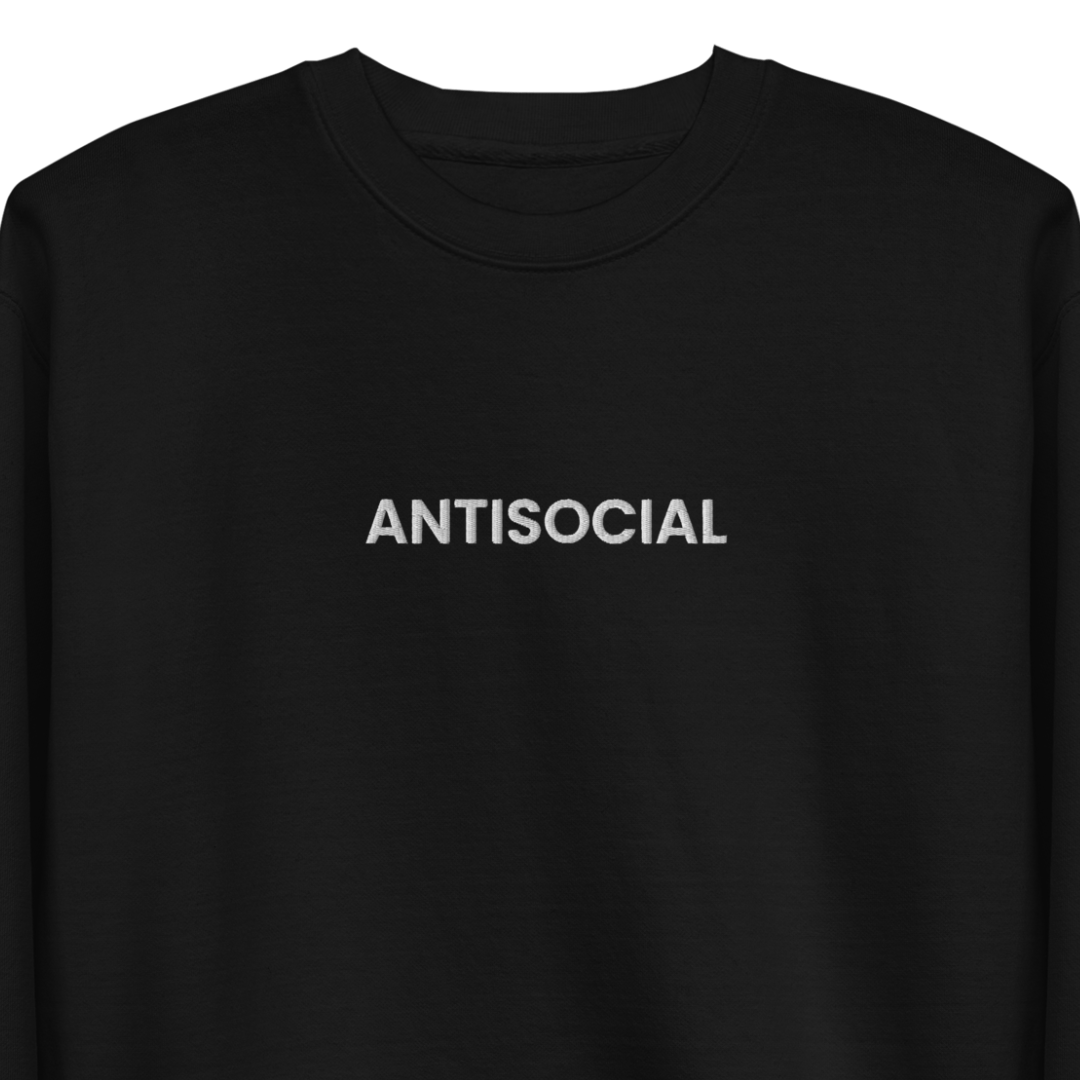 Antisocial Embroidered Unisex Sweatshirt