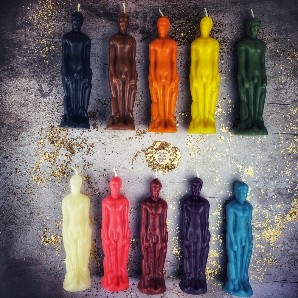 Beeswax Male Figural Spell Candle - Sympathetic Magic & Personal Power