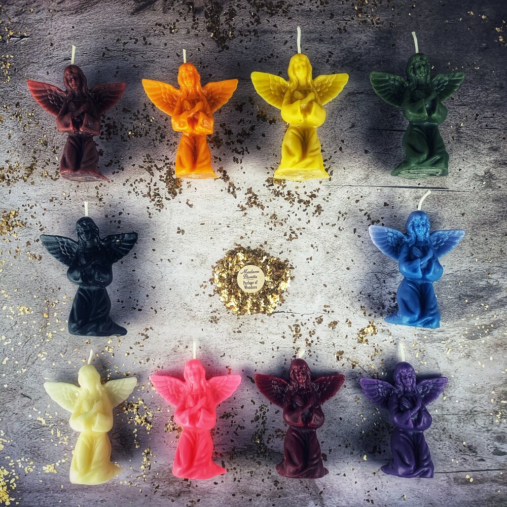 Beeswax Angel Spell Candle - Connect with Spirit Guides & Divine Blessings Magic
