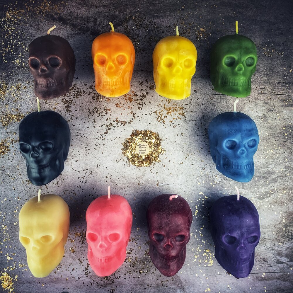 Beeswax Large Skull Spell Candle - Mind Influence & Ancestral Wisdom Magic