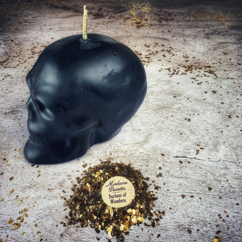 Beeswax Large Skull Spell Candle - Mind Influence & Ancestral Wisdom Magic