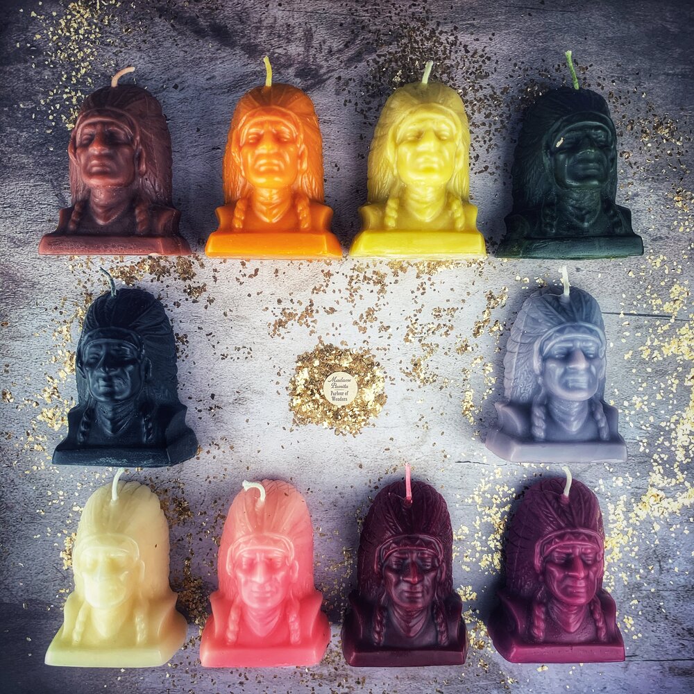 Beeswax Black Hawk Spell Candle - Spirit Guide & Social Justice Magic