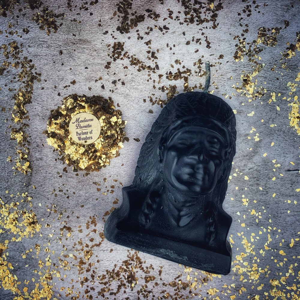 Beeswax Black Hawk Spell Candle - Spirit Guide & Social Justice Magic